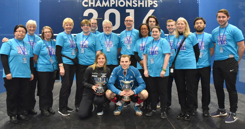 Volunteers at the National Squash Championships