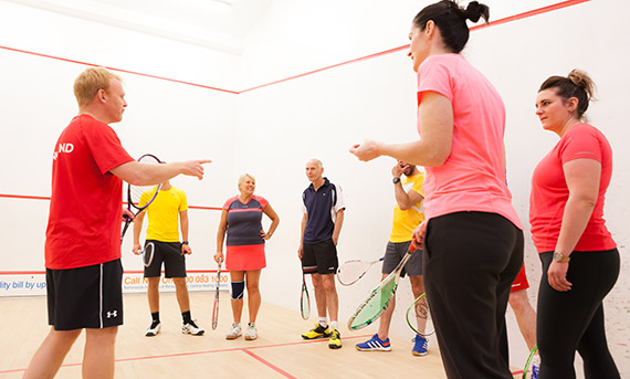 England Squash tutor delivering a coaching course