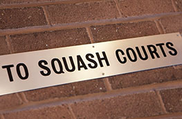 Squash court sign