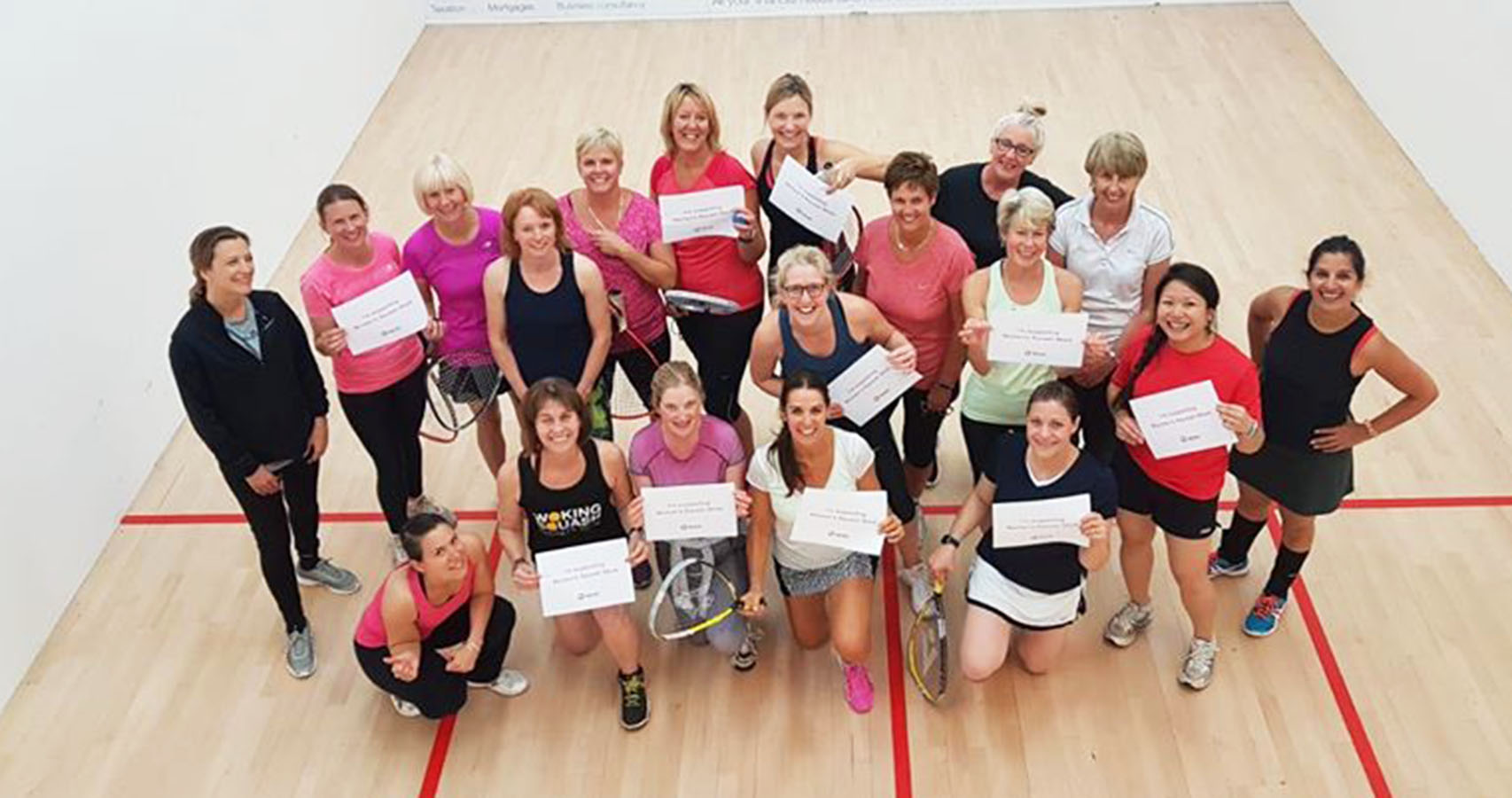 Ladies at Woking Squash Club celebrate Women's Squash Week 2018
